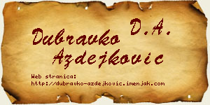 Dubravko Azdejković vizit kartica